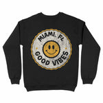 Miami Smiley Face Crewneck Black back