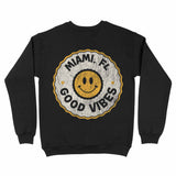 Miami Smiley Face Crewneck Black back
