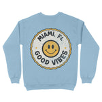 Miami Smiley Face Crewneck Light Blue back