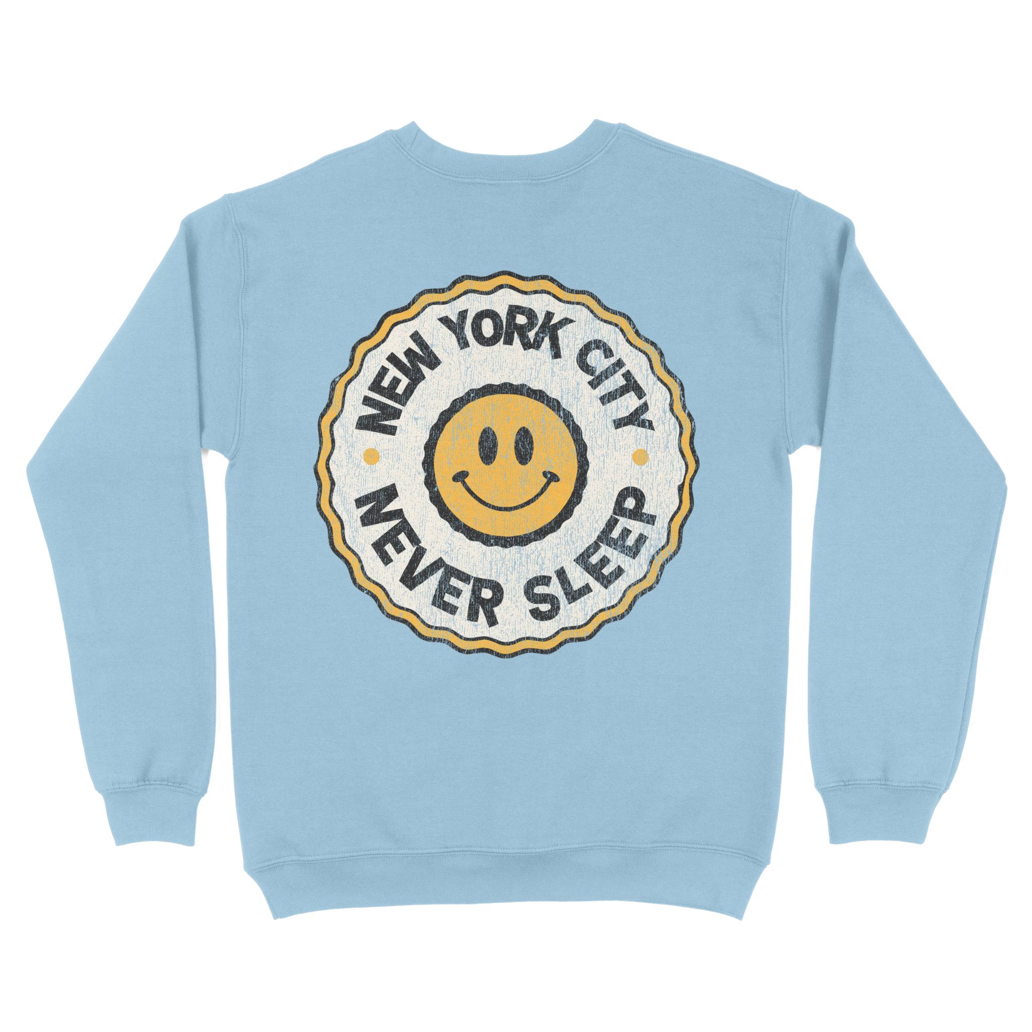 New York Crewneck in Light Blue - back view