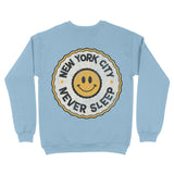 New York Smiley Face Crewneck Light_Blue back