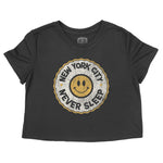 New York Smiley Face Cropped Tee Black front