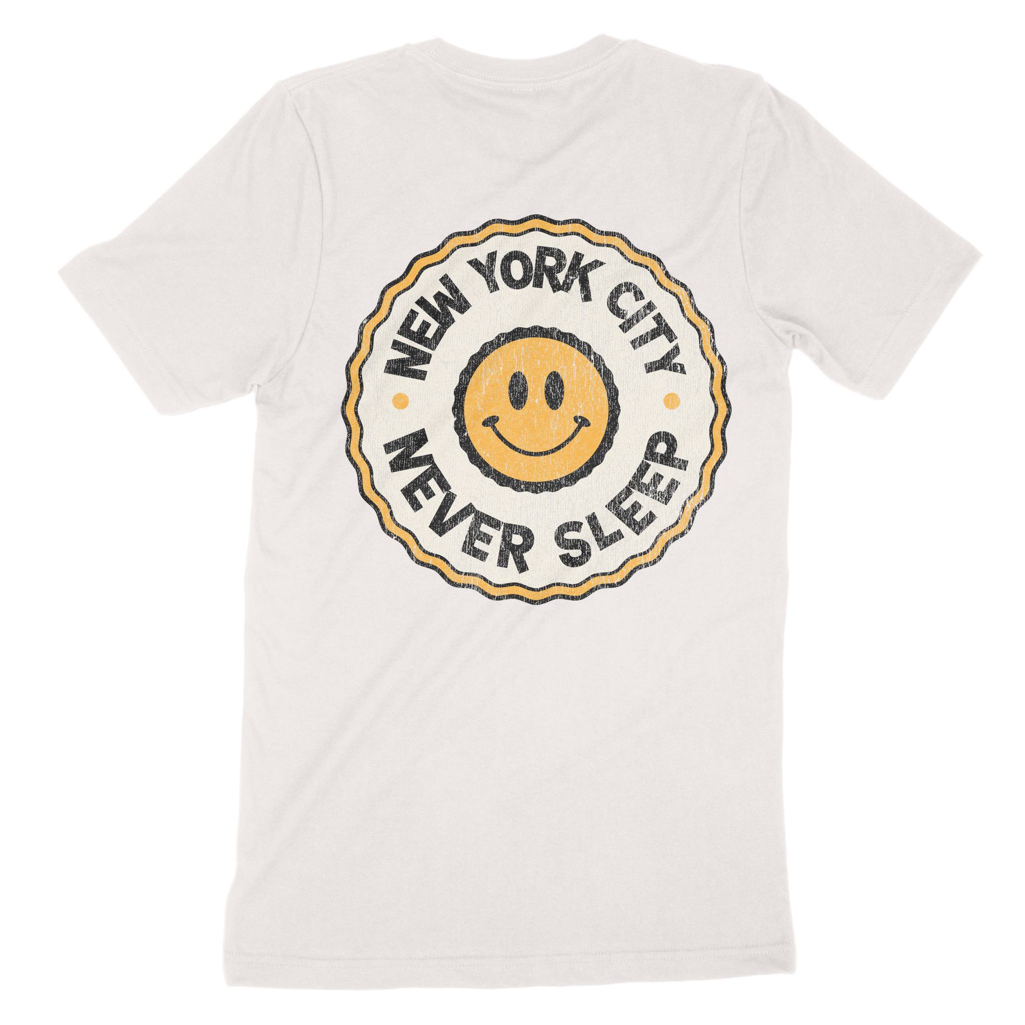 New York Smiley Face 3 T-Shirt in Vintage - back view