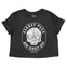 Asbury Park Skull Crusher Cropped Tee in Black - front view