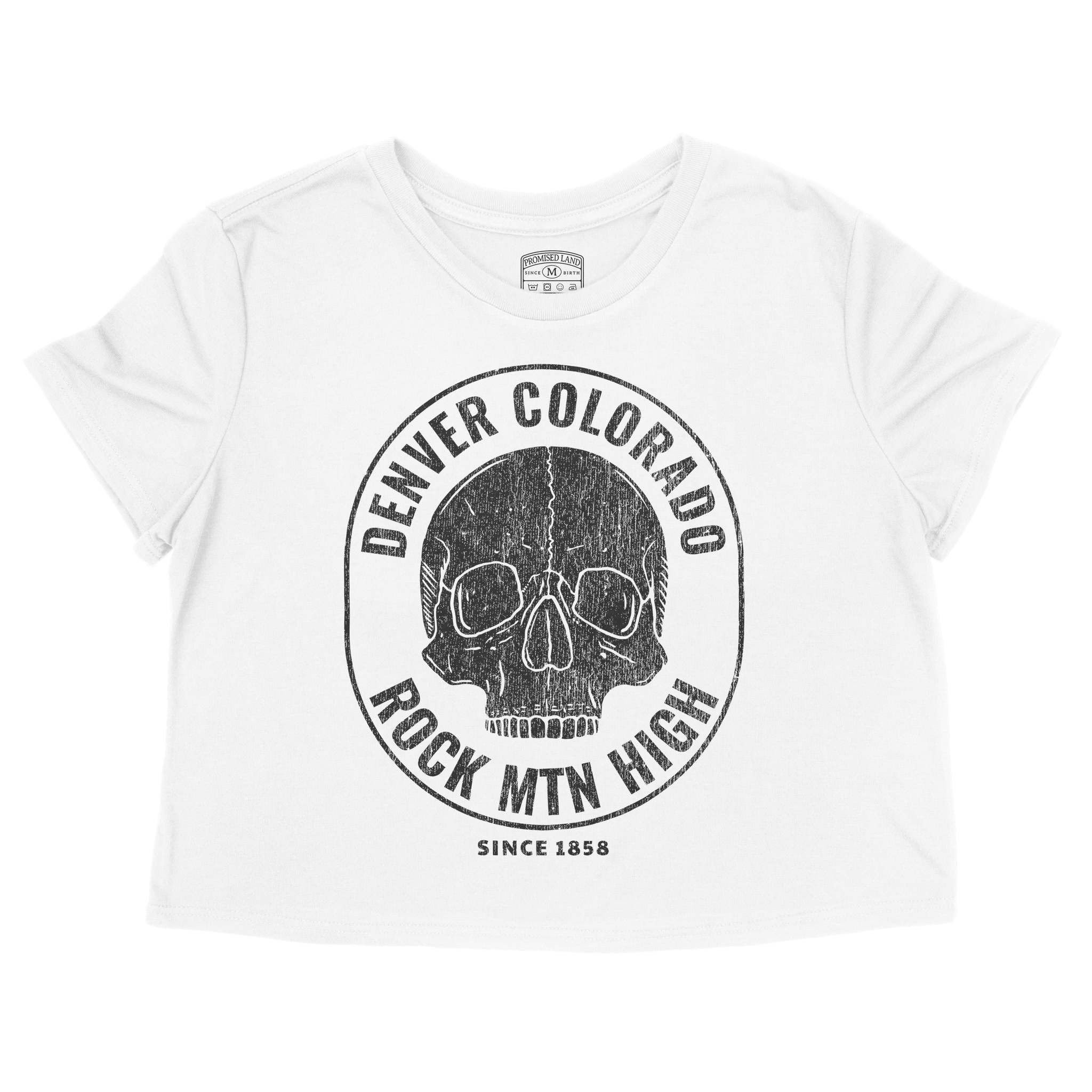 Denver Skull Crusher Cropped Tee White front