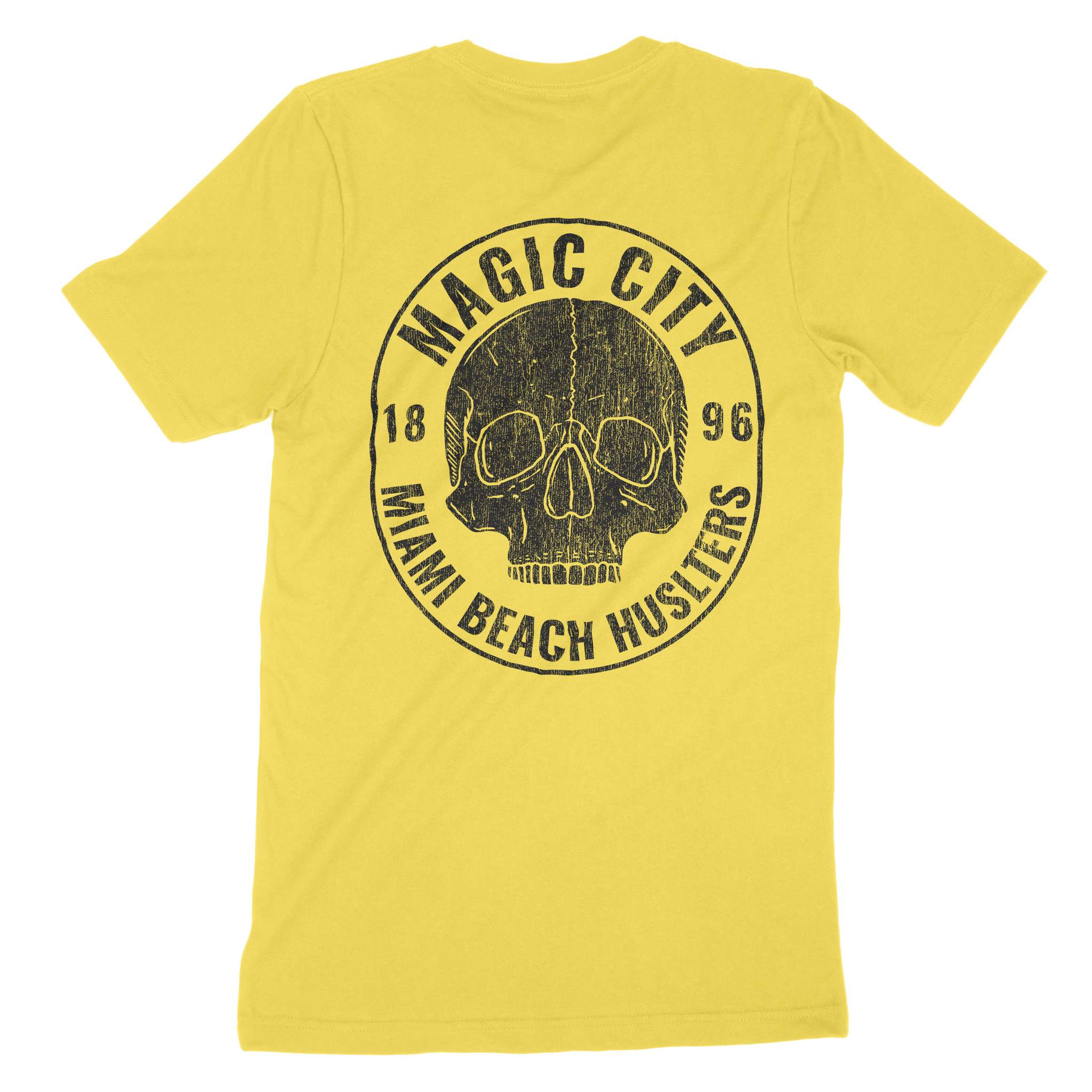 Miami Skull Crusher T-Shirt Yellow back