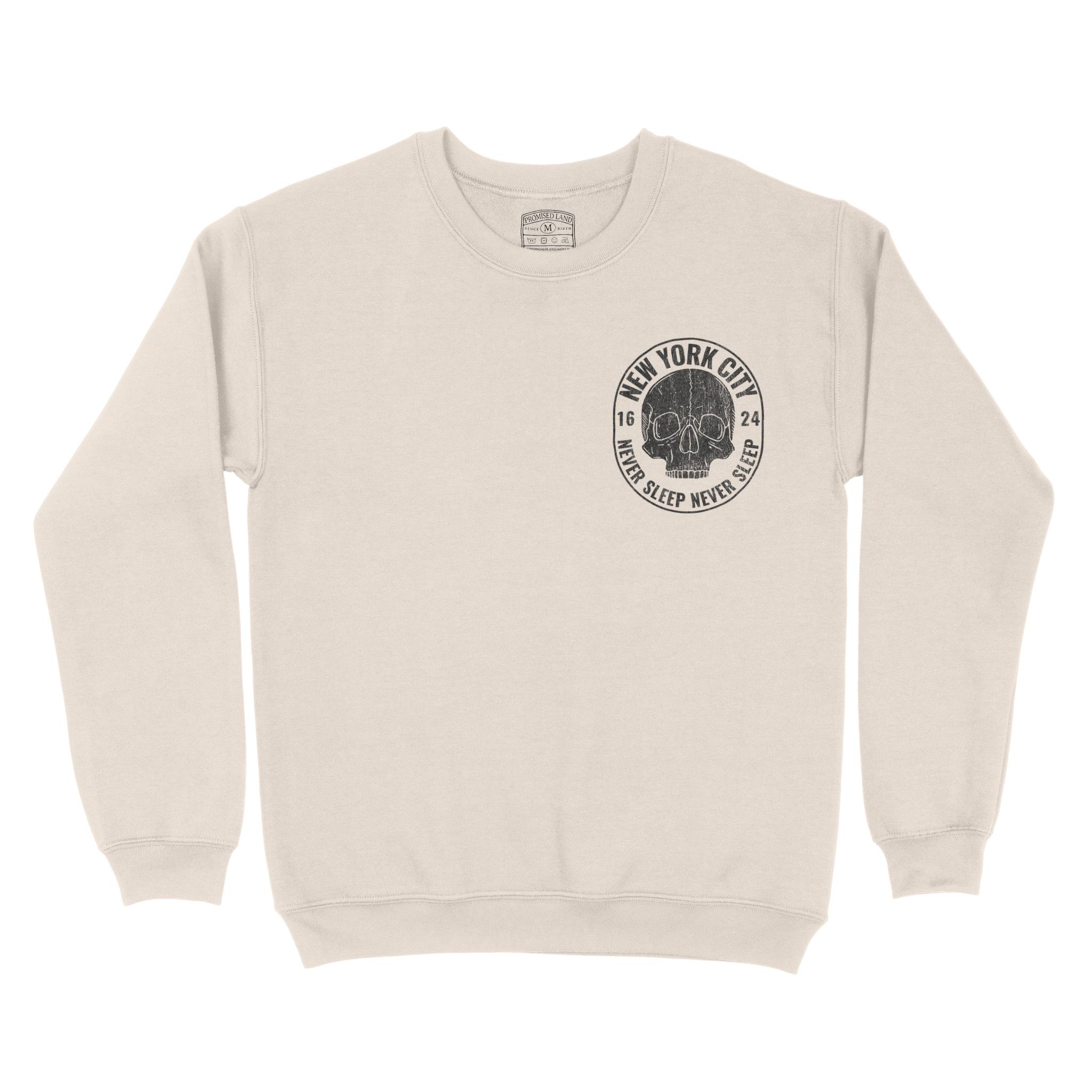 New York Skull Crusher Crewneck in Natural - front view