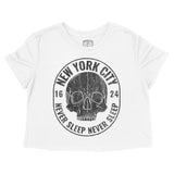 New York Skull Crusher Cropped Tee White front