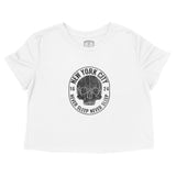 New York Cropped Tee in White - front view