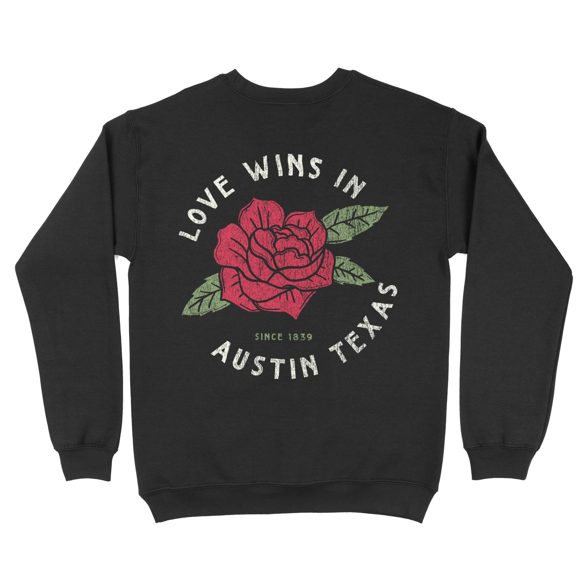 Austin Crewneck in Black - back view