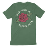 Austin Love Wins T-Shirt Hunter Green back