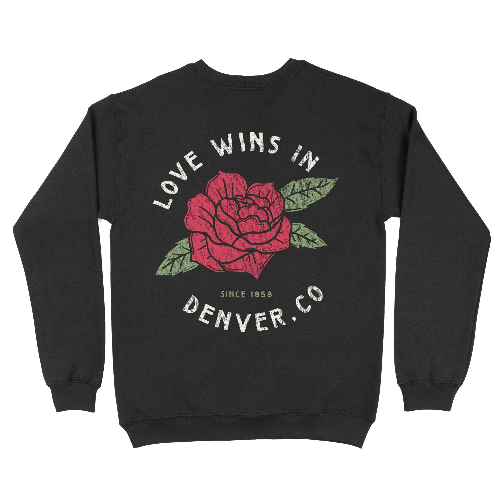 Denver Crewneck in Black - back view