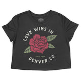Denver Love Wins Cropped Tee Black front