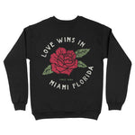 Miami Love Wins Crewneck Black back