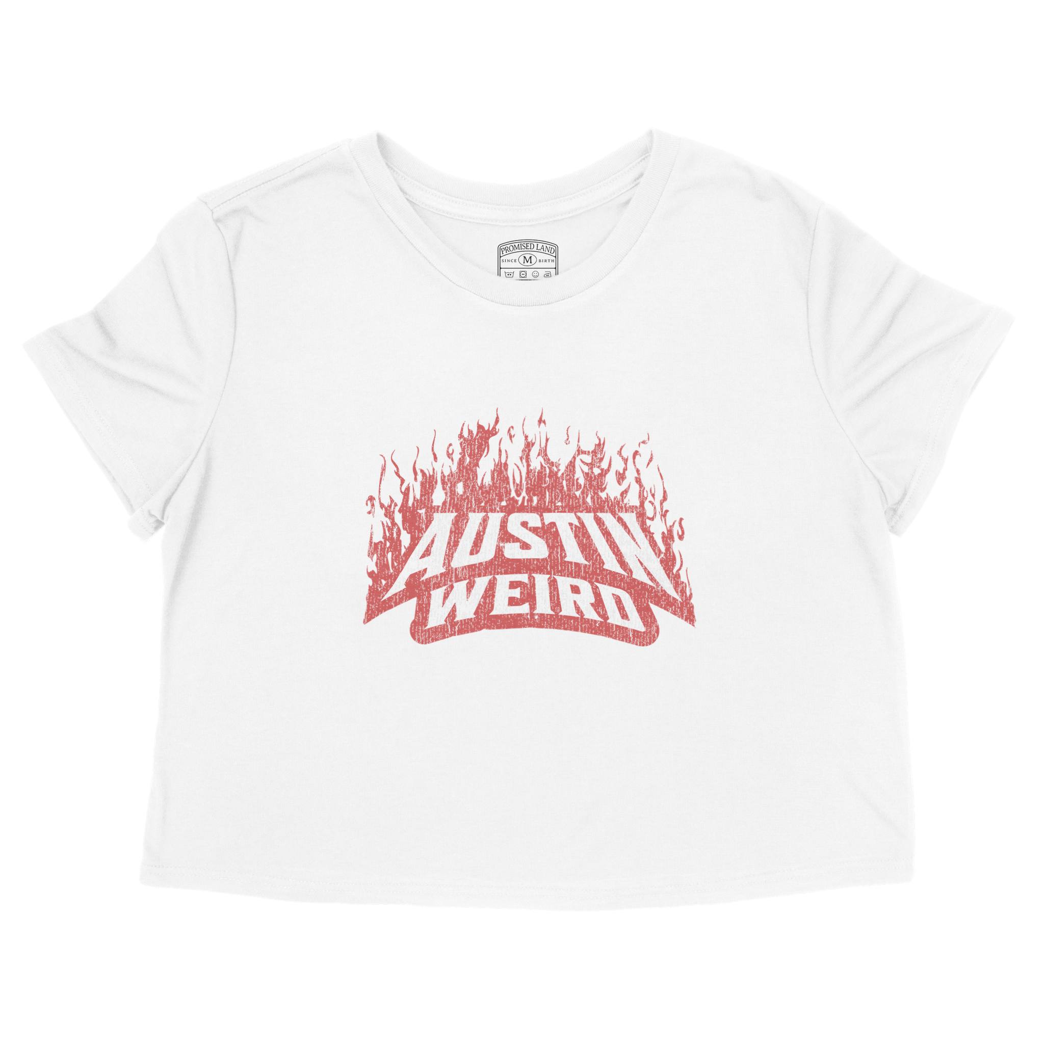Austin Cropped Tee in White - front view