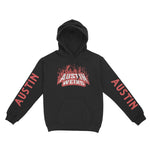 Austin Shredder Hoodie in Black - front view with sleeves