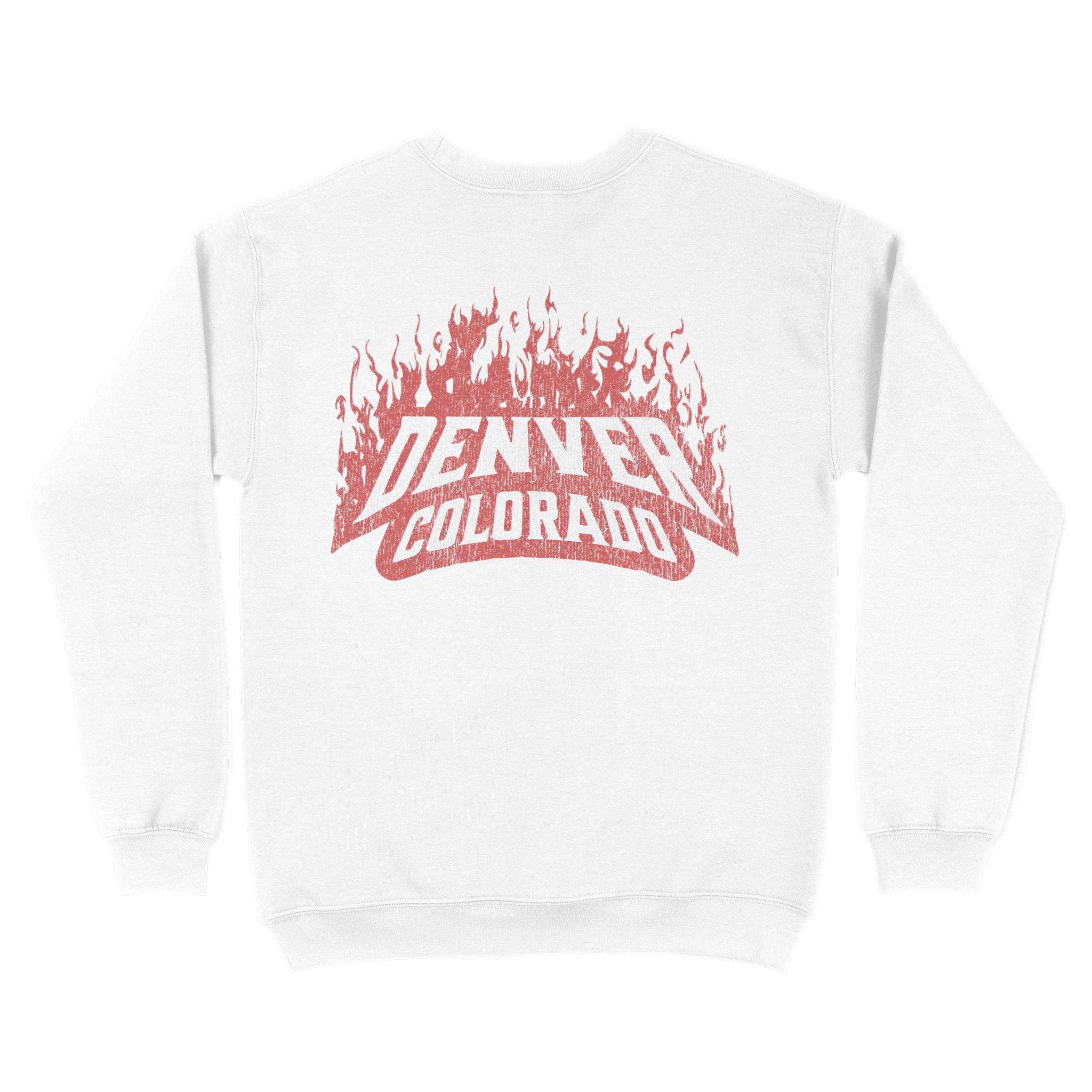 Denver Crewneck in White - back view