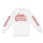 Denver Shredder Longsleeve in White - front view with sleeves