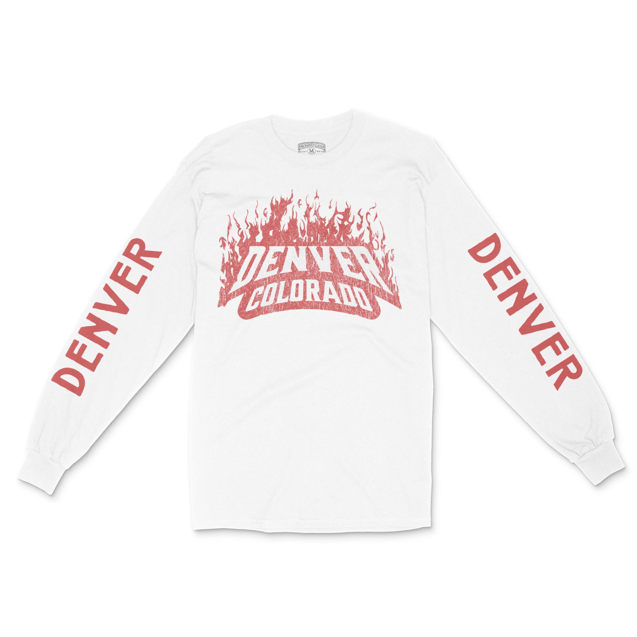 Denver Shredder Longsleeve in White - front view with sleeves