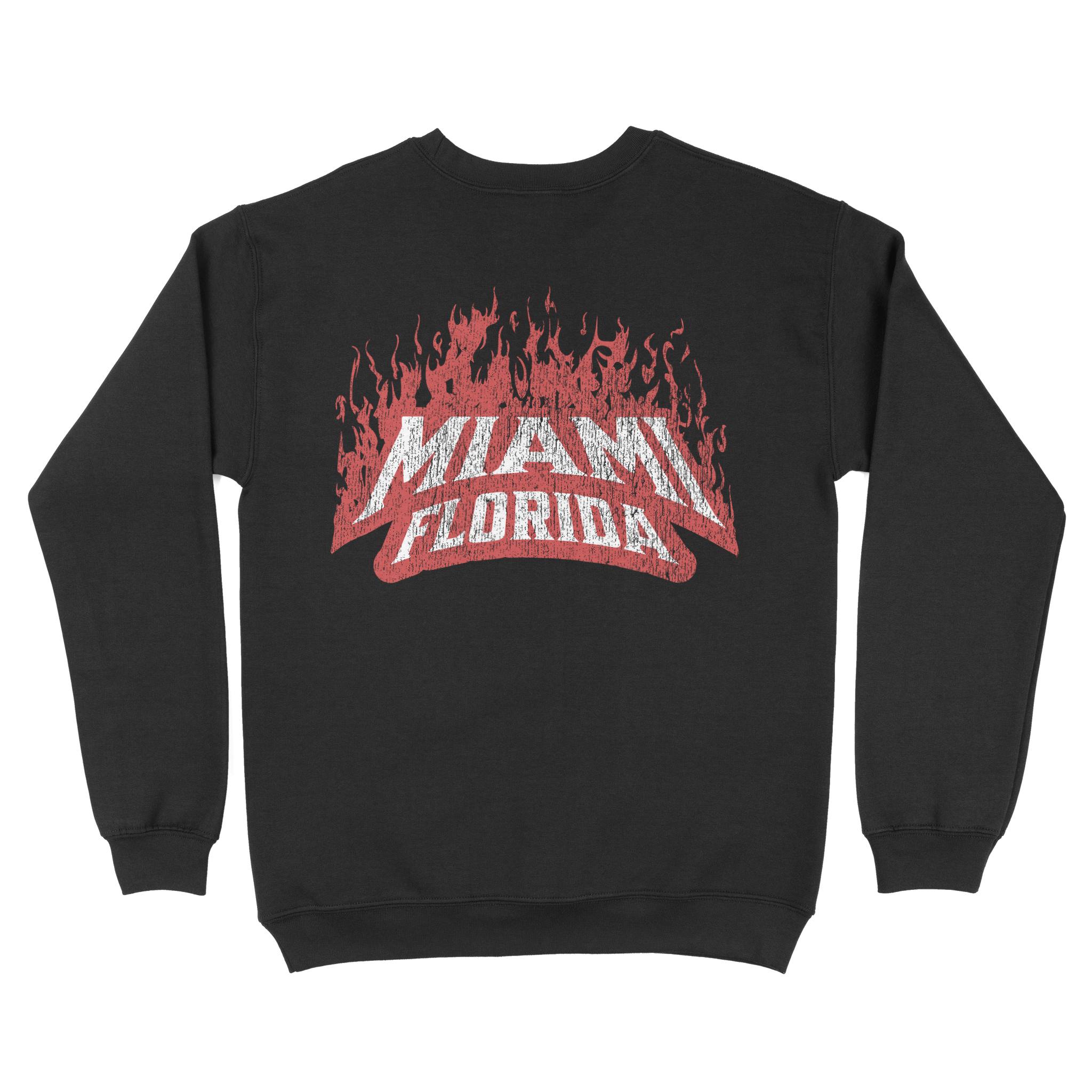 Miami Crewneck in Black - back view