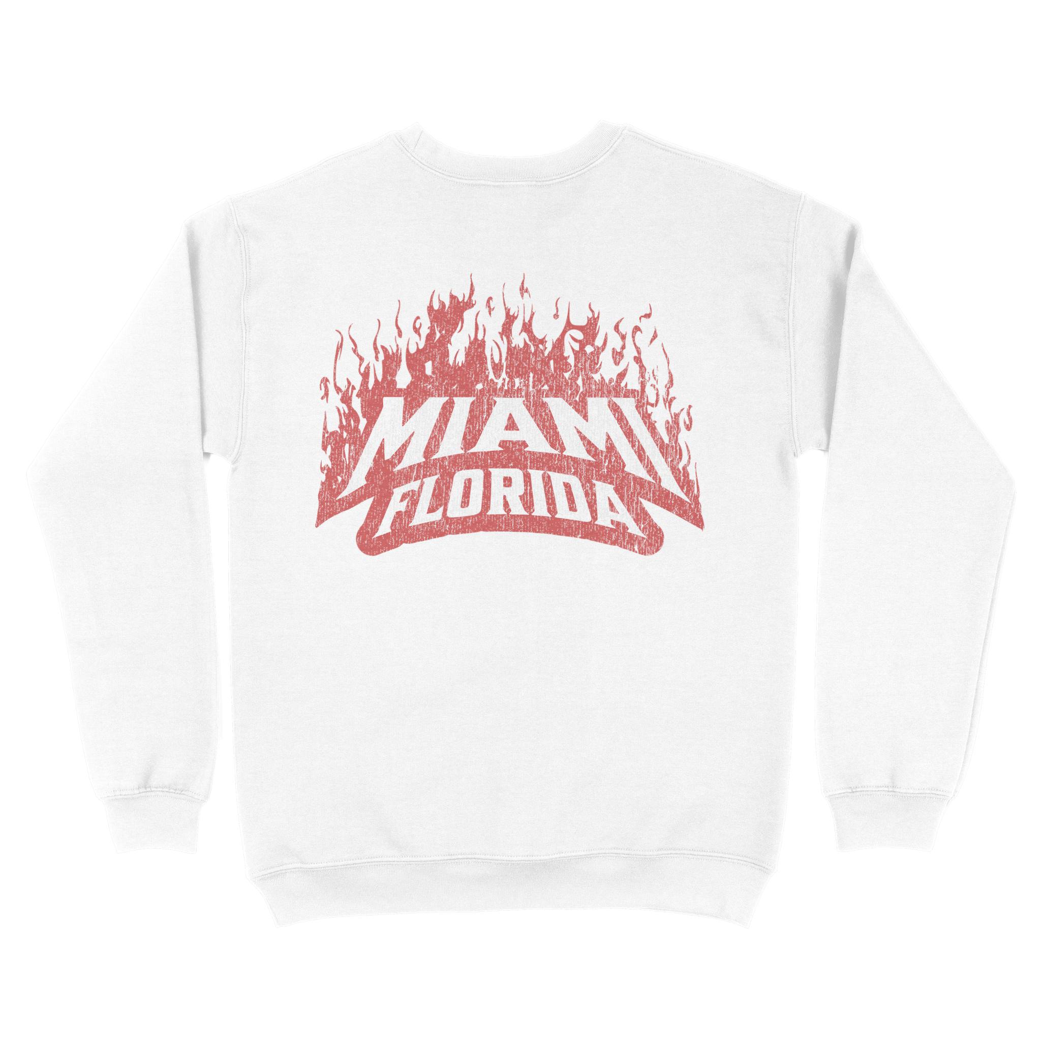 Miami Crewneck in White - back view