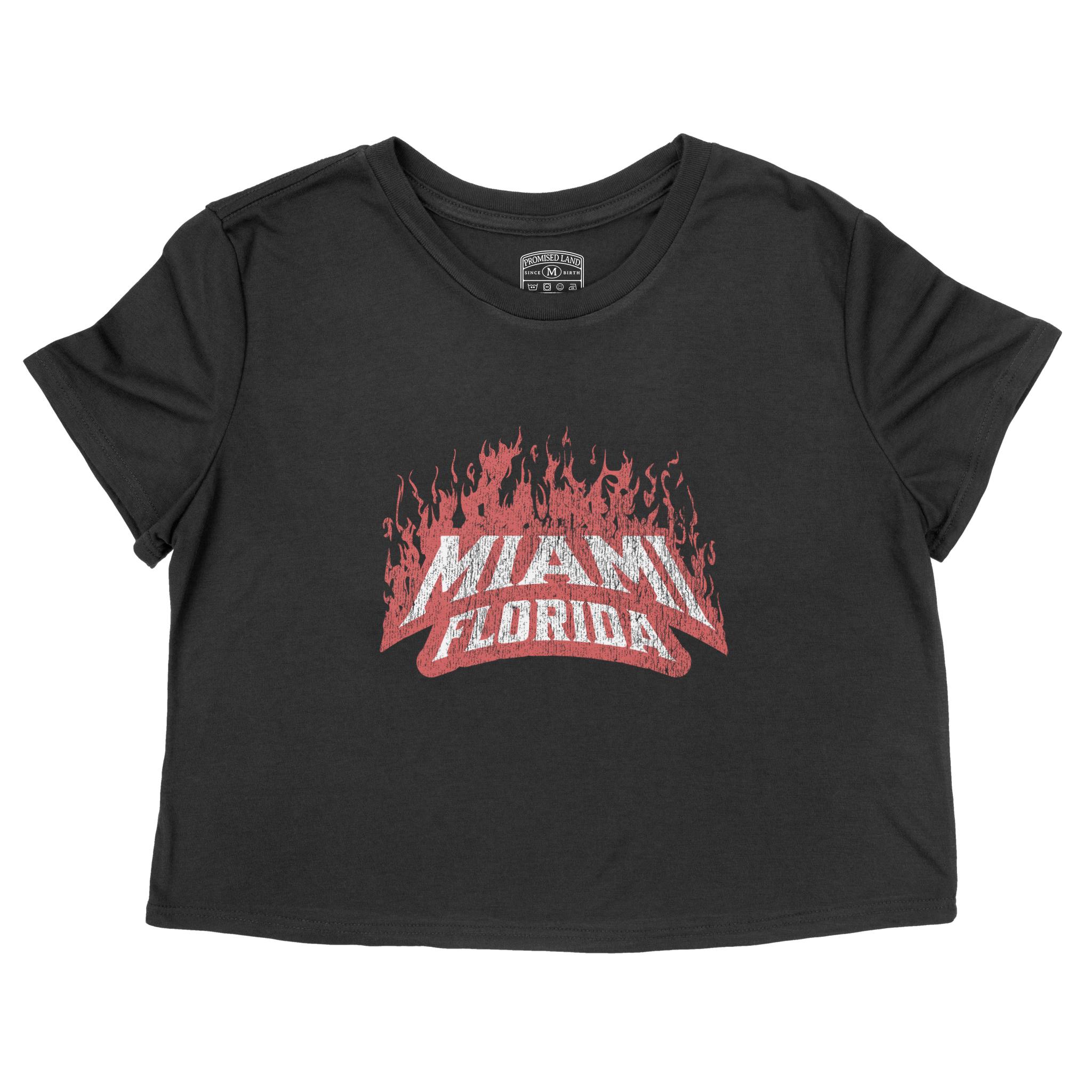 Miami Cropped Tee in Black - front view