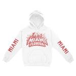 Miami Hoodie in White - front-sleeves view