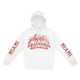 Miami Hoodie in White - front-sleeves view