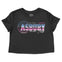 Asbury Park Retro Cropped Tee in Black - front view