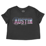 Austin Retro Cropped Tee Black front