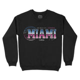 Miami Retro Crewneck Black front