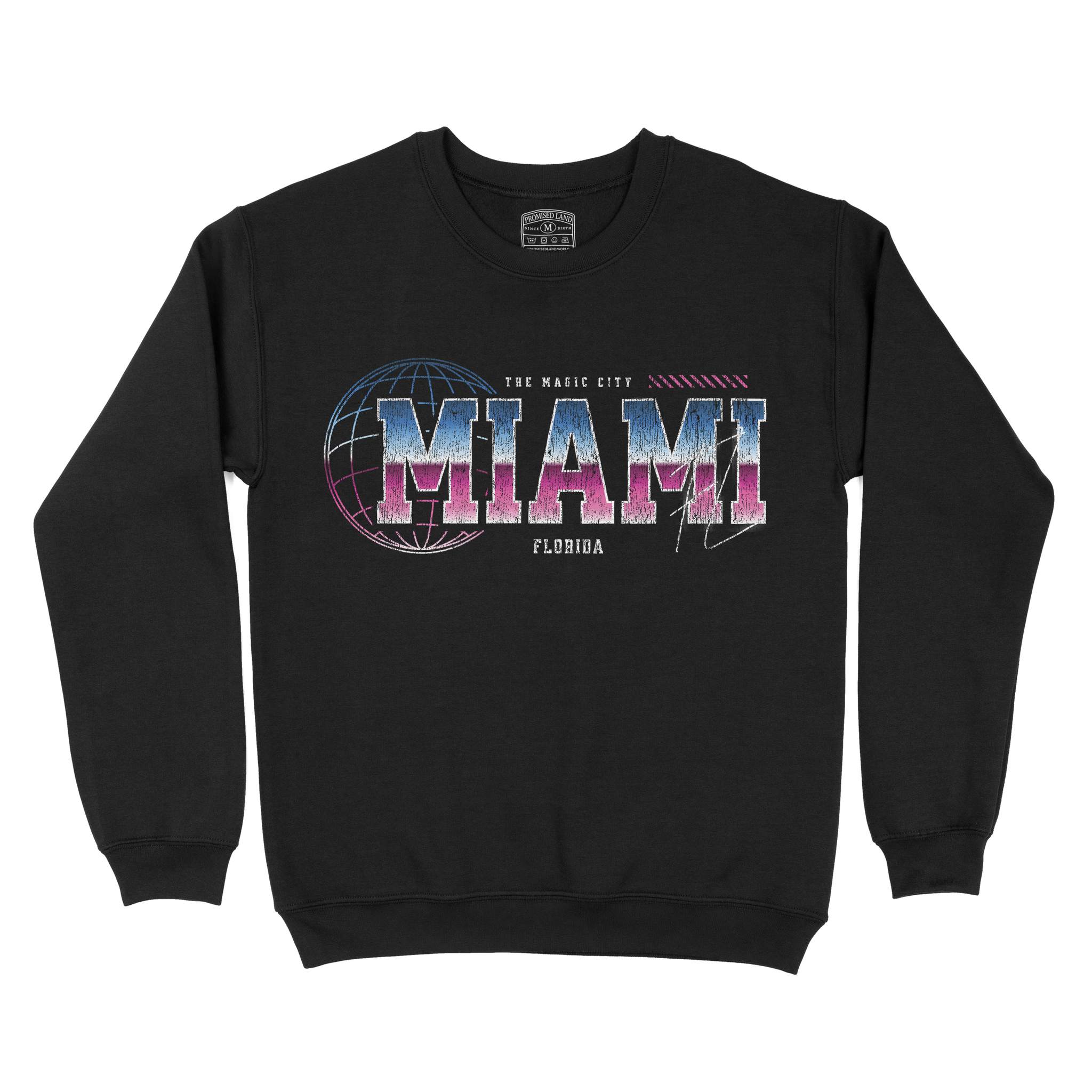 Miami Retro Crewneck Black front