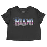 Miami Retro Cropped Tee Black front