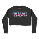 Miami Cropped Crew in Black - front view