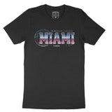 Miami Retro T-Shirt Black front