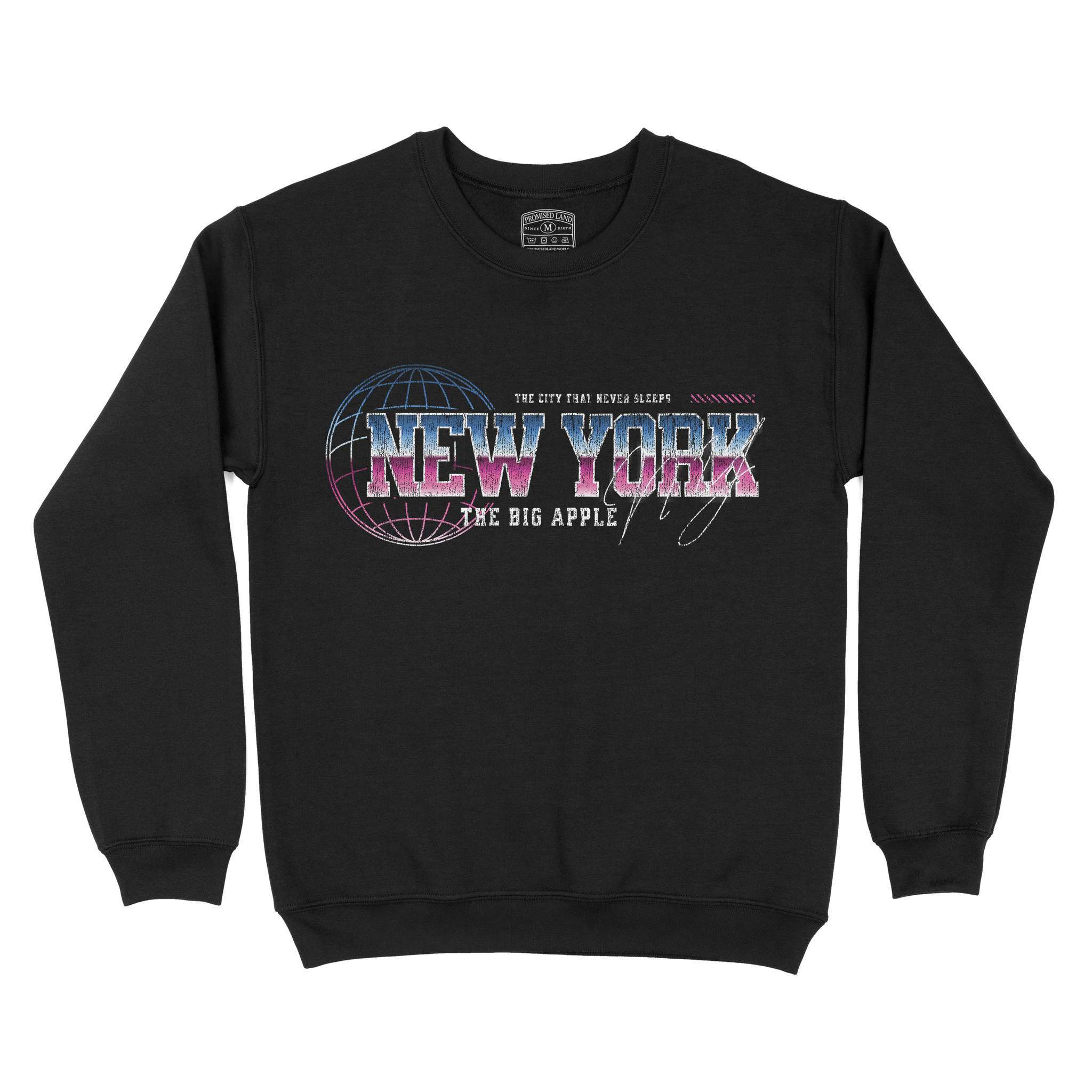 New York Retro Crewneck Black front