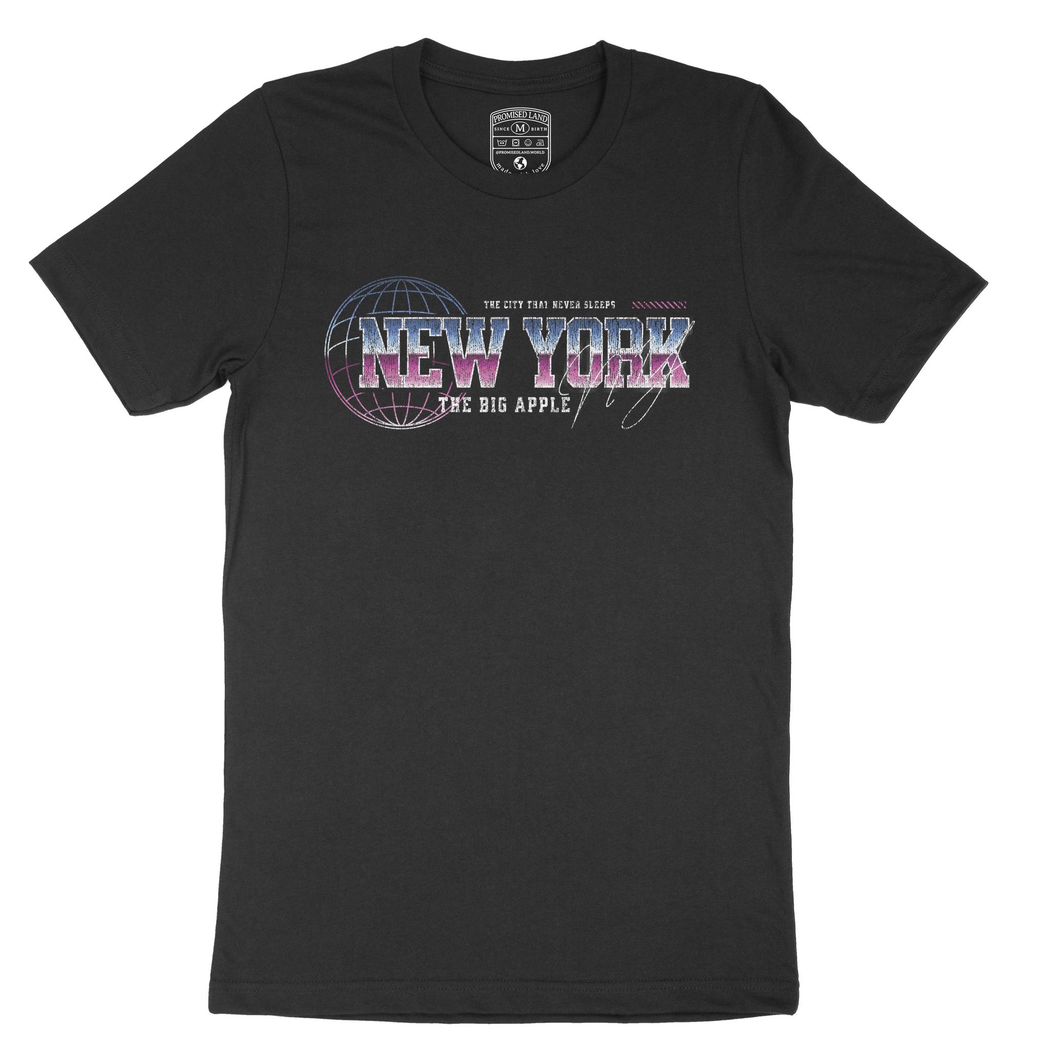 New York Retro T-Shirt Black front