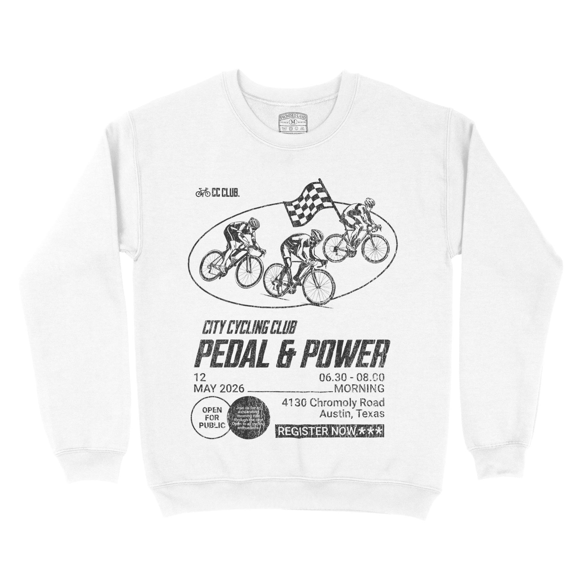Austin Crewneck in White - front view