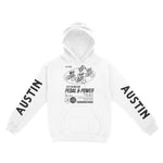Austin Hoodie in White - front-sleeves view