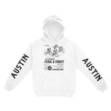 Austin Hoodie in White - front-sleeves view
