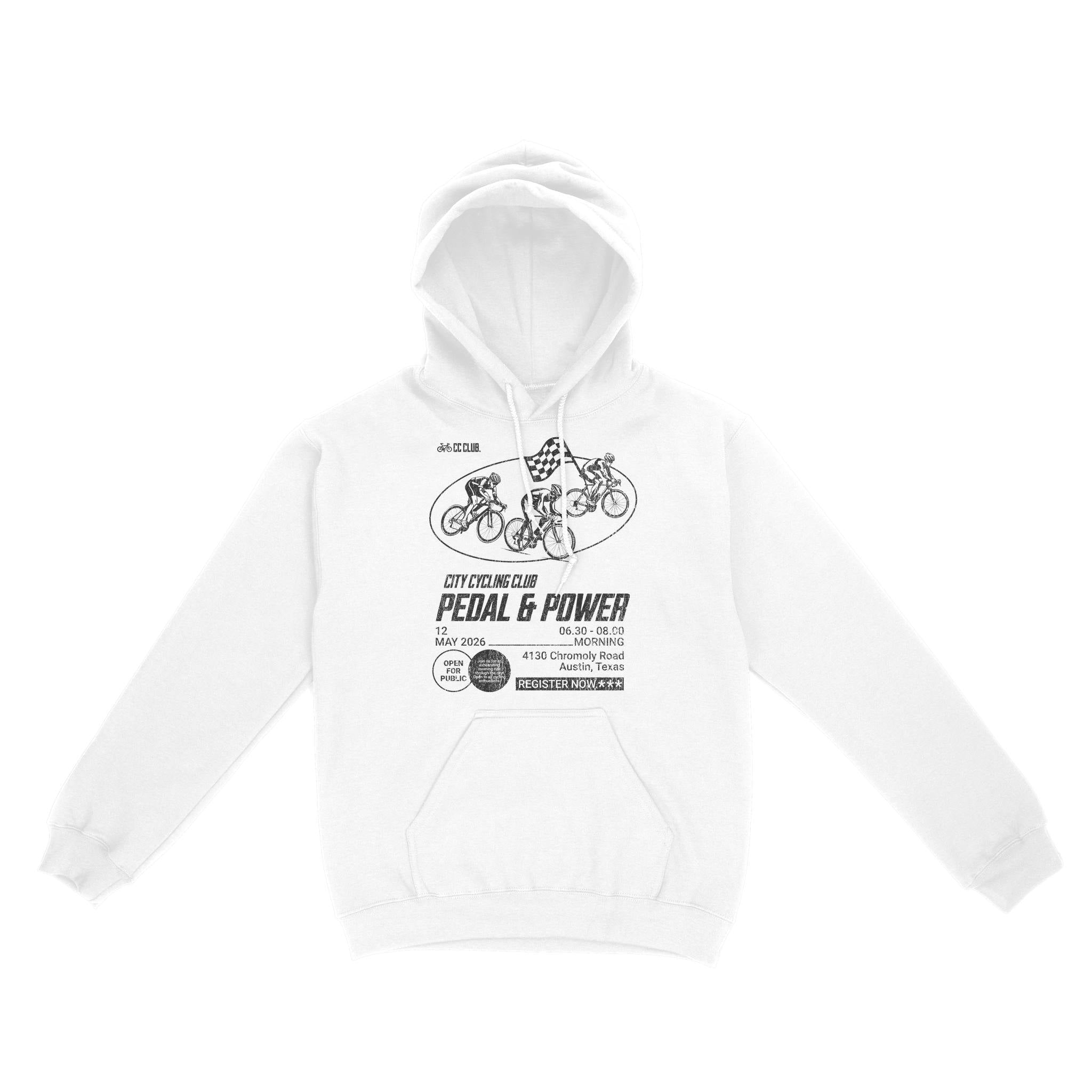 Austin Hoodie in White - front view