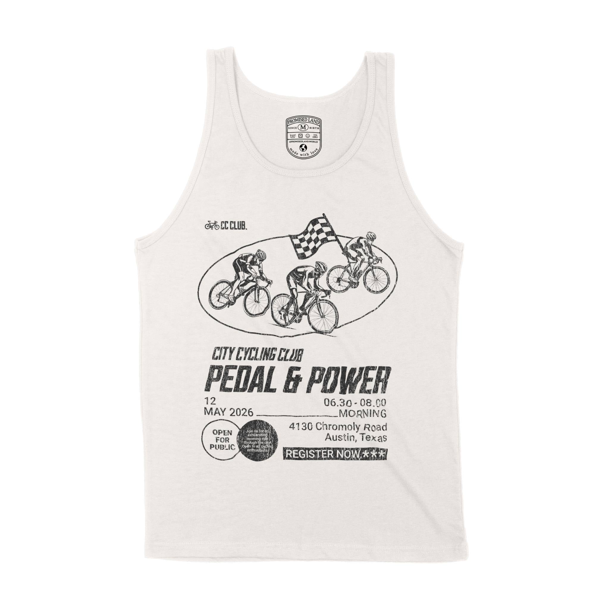 Austin Bike Club Tank Top in Vintage - front view