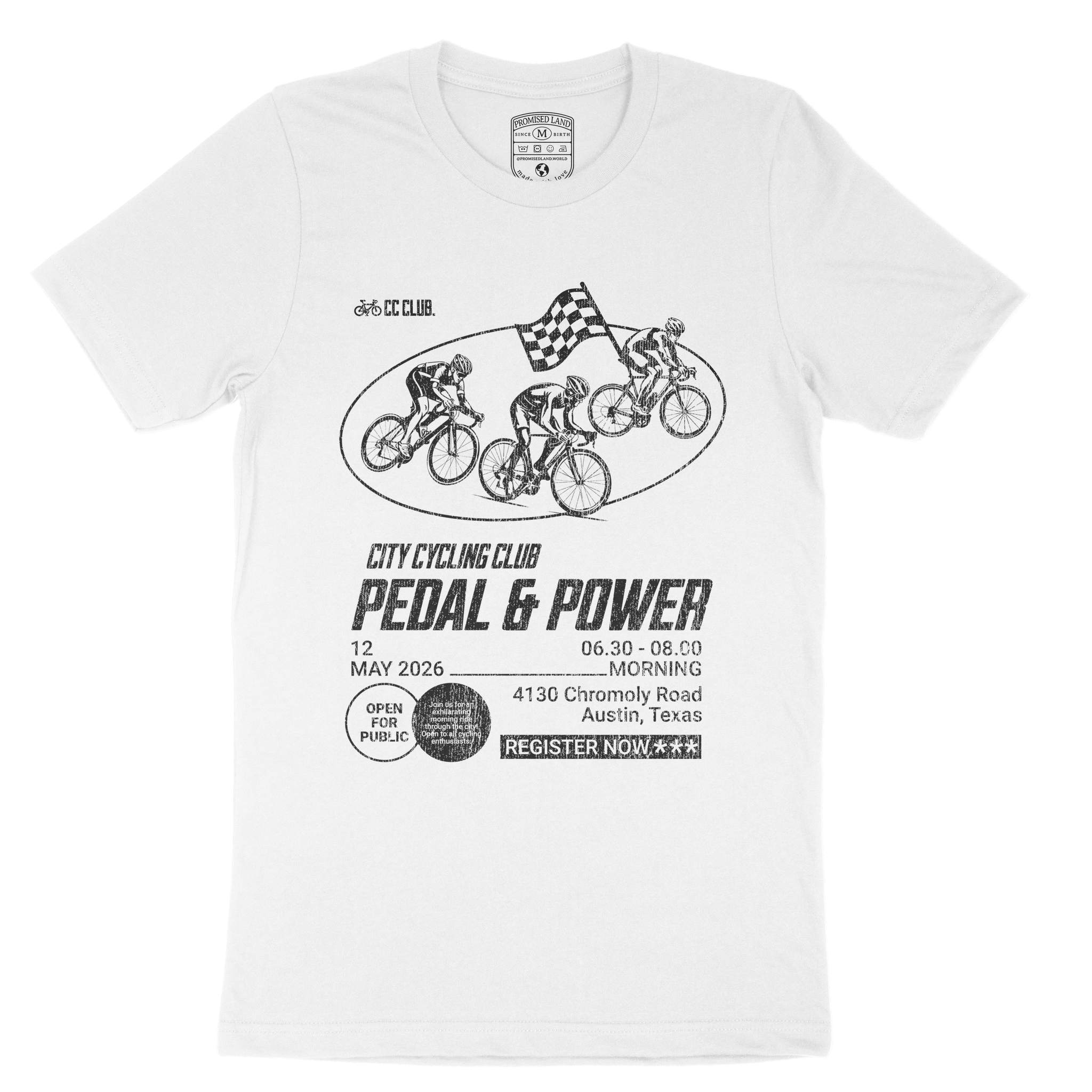 Austin Bike Club T-Shirt White front