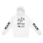 Miami Hoodie in White - front-sleeves view