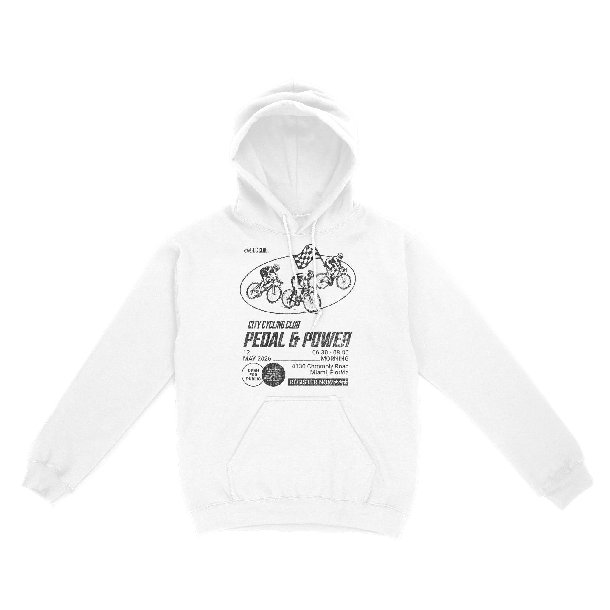 Miami Hoodie in White - front view