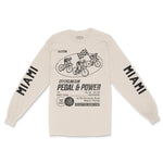 Miami Bike Club Longsleeve in Natural - front view with sleeves