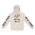 New York Hoodie in Natural - front-sleeves view