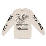 New York Bike Club Longsleeve in Natural - front view with sleeves