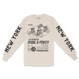 New York Bike Club Longsleeve in Natural - front view with sleeves