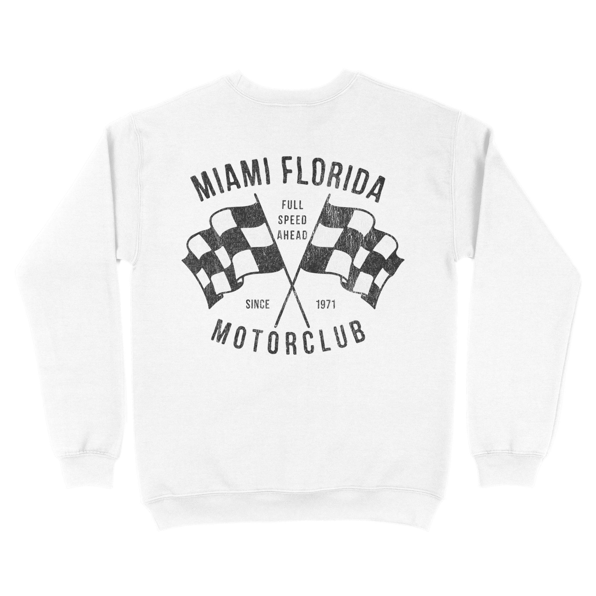 Miami Crewneck in White - back view